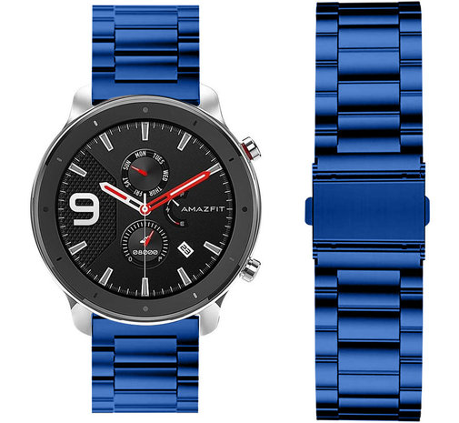 Strap-it® Strap-it Xiaomi Amazfit GTR Gliederarmband (Blau)
