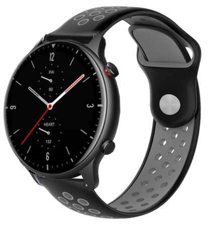 Strap-it® Strap-it Xiaomi Amazfit GTR 2 Sportarmband (Schwarz / Grau) Strap-it® Strap-it Xiaomi Amazfit GTR 2 Sportarmband (Schwarz / Grau)