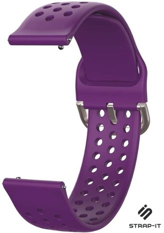 Strap-it® Strap-it Garmin Vivoactive 3 Silikonarmband mit Löchern (Lila)