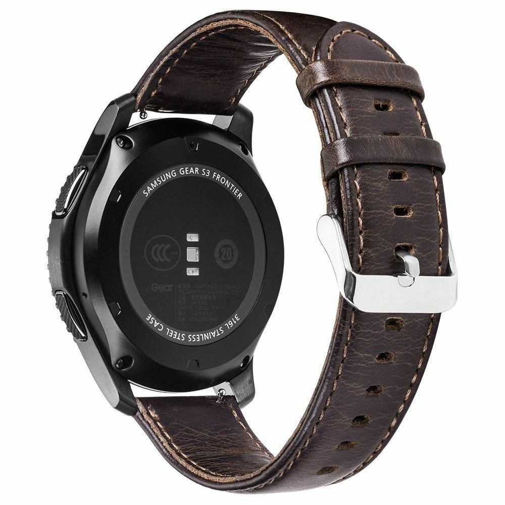 Strap-it® Strap-it Huawei Watch GT 2 Lederarmband (Dunkelbraun)