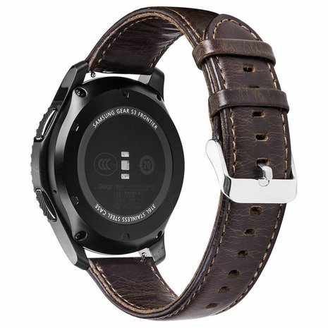 Strap-it® Strap-it Huawei Watch GT 2 Lederarmband (Dunkelbraun)