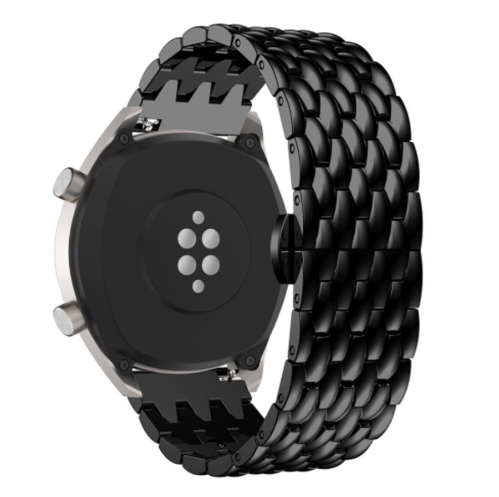 Strap-it® Strap-it Huawei Watch GT / GT 2 Drache Gliederarmband (Schwarz)