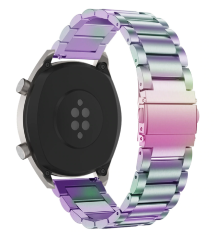 Strap-it® Strap-it Huawei Watch GT 2 Gliederarmband (Regenbogen)
