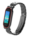 Strap-it® Strap-it Xiaomi Mi Band 6 Gliederarmband (Schwarz)
