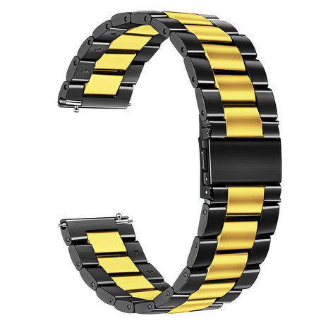 Strap-it® Strap-it Huawei Watch GT / GT 2 Gliederarmband (Schwarz / Gold)