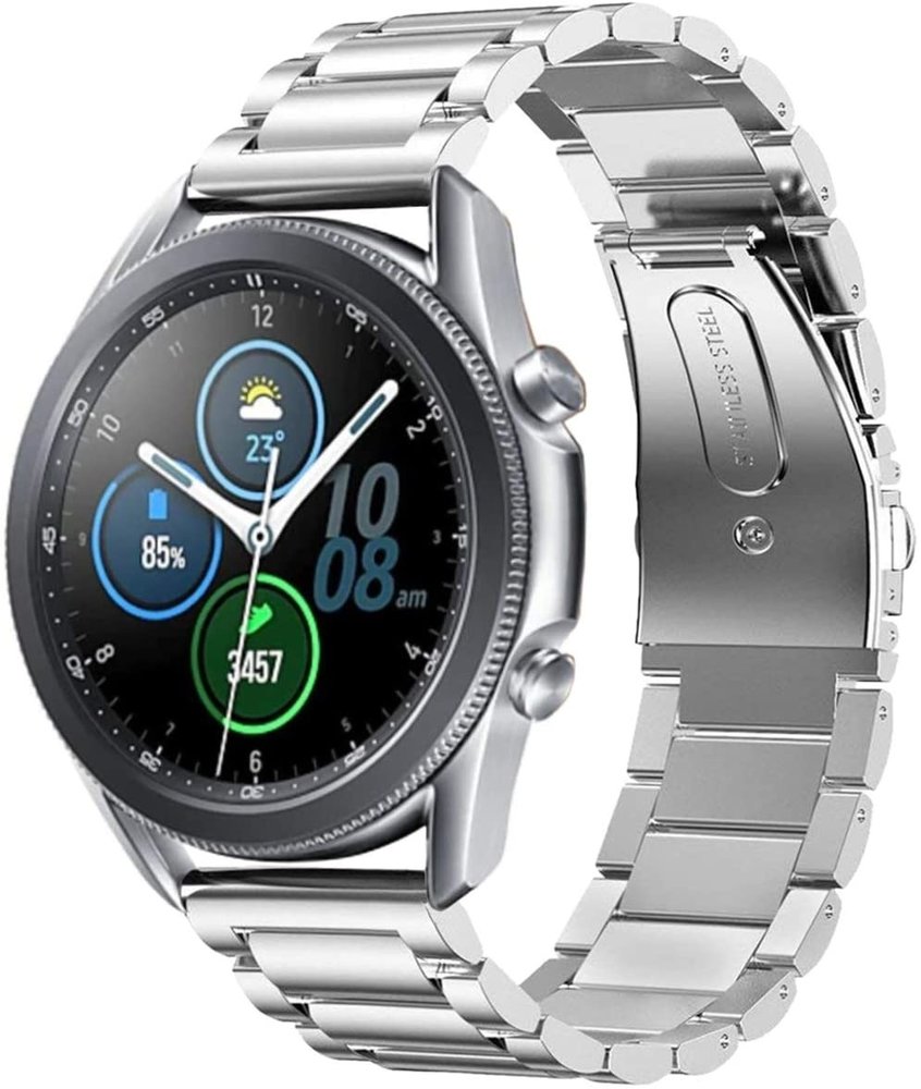 Strap-it® Strap-it Samsung Galaxy Watch 3 45mm Gliederarmband (Silber) Strap-it® Strap-it Samsung Galaxy Watch 3 45mm Gliederarmband (Silber)