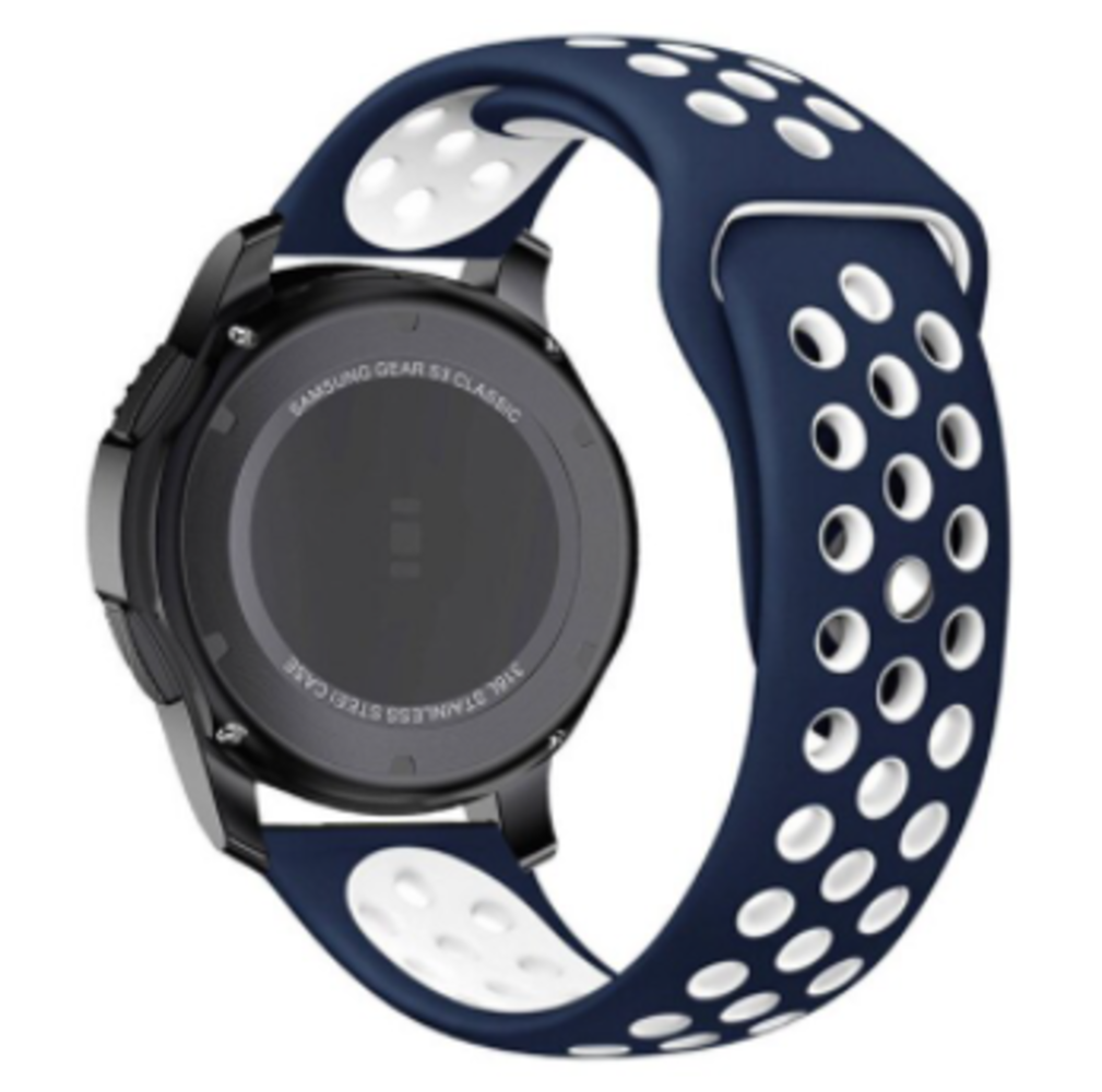 Strap-it® Strap-it Samsung Galaxy Watch 3 45mm Sportarmband (Weiß / Blau)