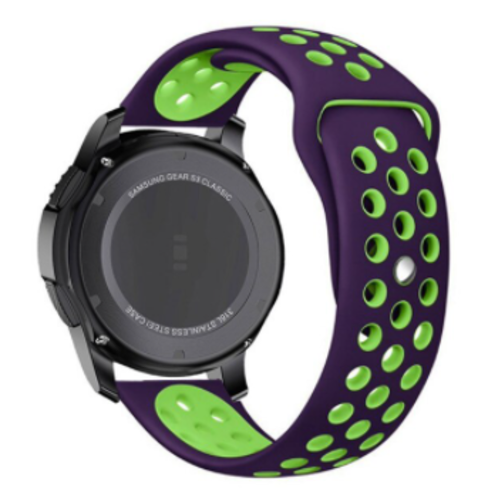 Strap-it® Strap-it Samsung Galaxy Watch 3 45mm Sportarmband (Lila / Grün)