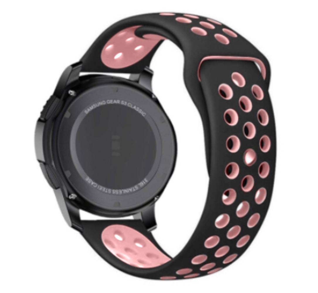 Strap-it® Strap-it Samsung Galaxy Watch 3 45mm Sportarmband (Schwarz / Rosa) Strap-it® Strap-it Samsung Galaxy Watch 3 45mm Sportarmband (Schwarz / Rosa)