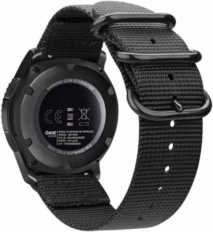 Strap-it® Strap-it Samsung Galaxy Watch 46mm Nylon Schnallenband (Schwarz) Strap-it® Strap-it Samsung Galaxy Watch 46mm Nylon Schnallenband (Schwarz)