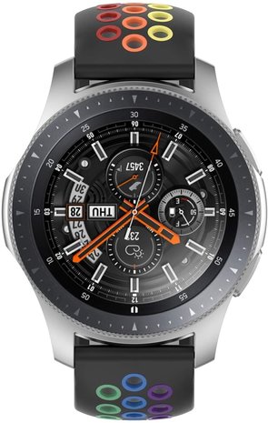 Strap-it® Strap-it Samsung Galaxy Watch 46mm Sportarmband (Schwarz/Bunt) Strap-it® Strap-it Samsung Galaxy Watch 46mm Sportarmband (Schwarz/Bunt)