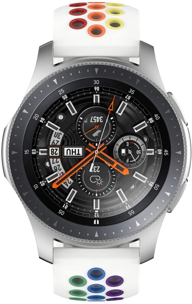 Strap-it® Strap-it Samsung Galaxy Watch 46mm Sportarmband (Weiß Bunt)