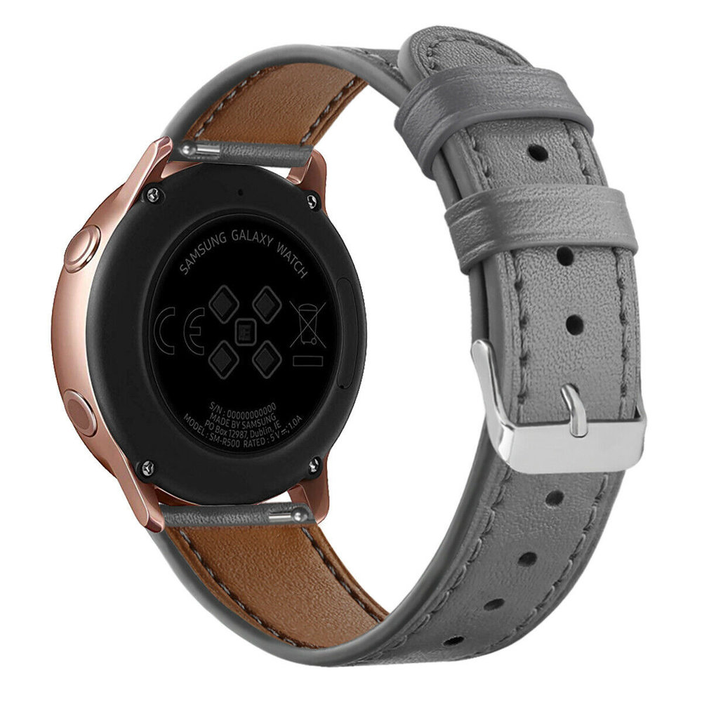 Strap-it® Strap-it Samsung Galaxy Watch 42mm Armband Leder (Grau) Strap-it® Strap-it Samsung Galaxy Watch 42mm Armband Leder (Grau)