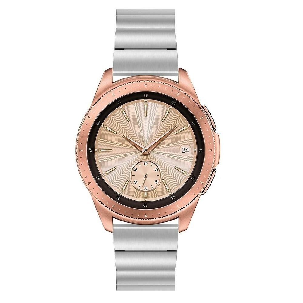 Strap-it® Strap-it Samsung Galaxy Watch 42mm Armband Metall (Silber) Strap-it® Strap-it Samsung Galaxy Watch 42mm Armband Metall (Silber)