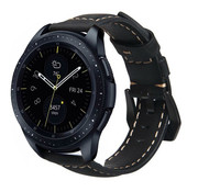 Strap-it® Samsung Galaxy Watch 42mm Armband Leder (Schwarz)