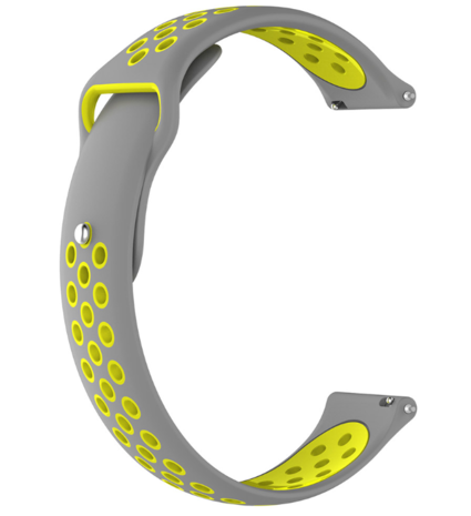 Strap-it® Strap-it Samsung Galaxy Watch Active / Active 2 Sportarmband (Grau Gelb)