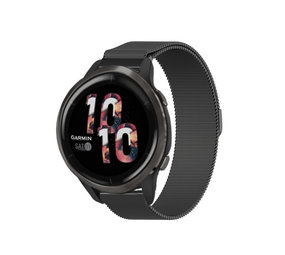 Strap-it® Garmin Venu 2 Milanese Armband - 45mm - Schwarz Strap-it® Garmin Venu 2 Milanese Armband - 45mm - Schwarz