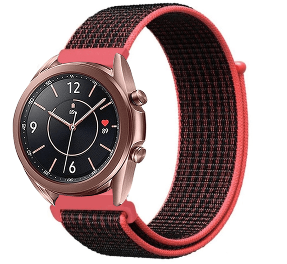 Strap-it® Strap-it Samsung Galaxy Watch 3 41mm Nylon Armband (Schwarz / Rot) Strap-it® Strap-it Samsung Galaxy Watch 3 41mm Nylon Armband (Schwarz / Rot)