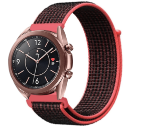Strap-it® Samsung Galaxy Watch 3 41mm Nylon Armband (Schwarz / Rot) Strap-it® Samsung Galaxy Watch 3 41mm Nylon Armband (Schwarz / Rot)
