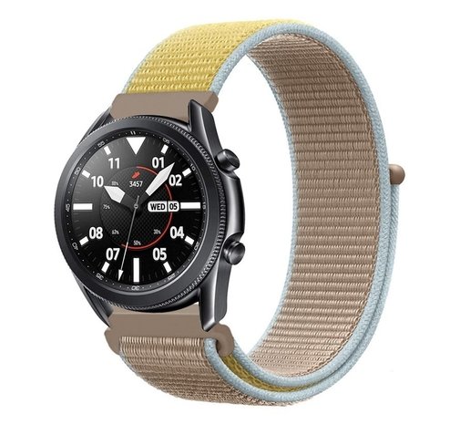 Strap-it® Strap-it Samsung Galaxy Watch 3 45mm Nylon Armband (Kamel)