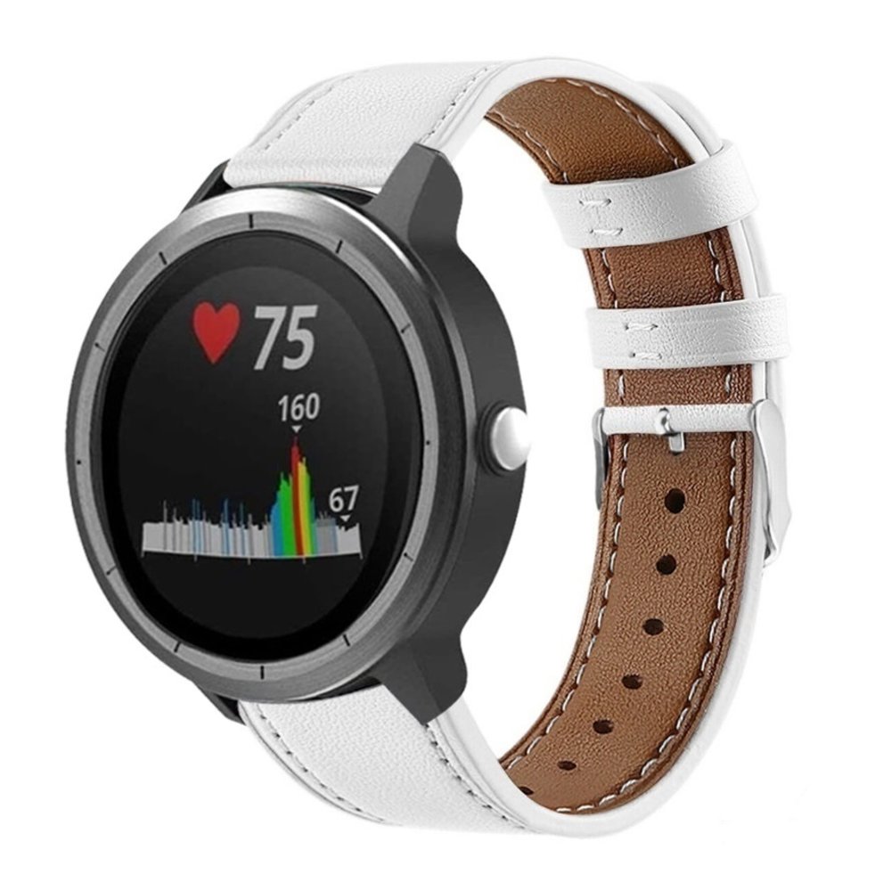 Garmin Vivoactive 3 Armband Leder (Weiß) Smartwatcharmbaender.de