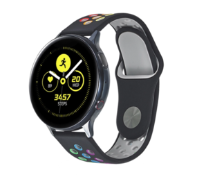 Strap-it® Samsung Galaxy Watch 42mm Sportarmband (Schwarz Bunt) Strap-it® Samsung Galaxy Watch 42mm Sportarmband (Schwarz Bunt)