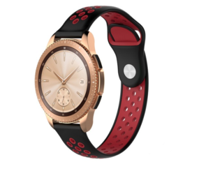 Strap-it® Samsung Galaxy Watch 42mm Sportarmband (Schwarz / Rot) Strap-it® Samsung Galaxy Watch 42mm Sportarmband (Schwarz / Rot)