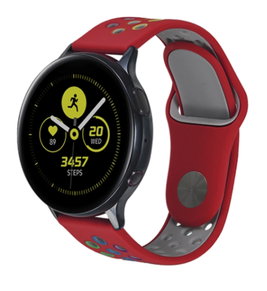 Strap-it® Strap-it Samsung Galaxy Watch 42mm Sportarmband (Rot Bunt)