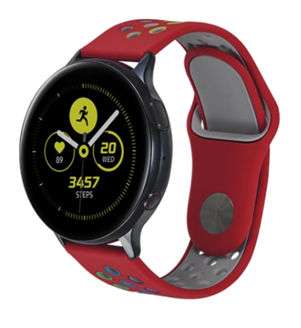 Strap-it® Strap-it Samsung Galaxy Watch 42mm Sportarmband (Rot Bunt)