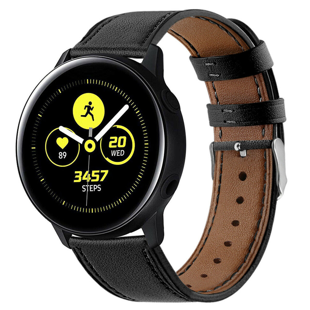 Strap-it® Strap-it Samsung Galaxy Watch Active / Active 2 Armband Leder (schlankes Schwarz) Strap-it® Strap-it Samsung Galaxy Watch Active / Active 2 Armband Leder (schlankes Schwarz)