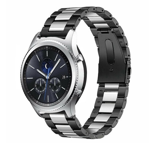Strap-it® Strap-it Samsung Gear S3 Classic / Frontier Gliederarmband (Schwarz / Silber)