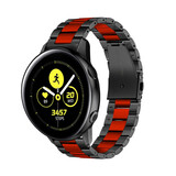 Strap-it® Samsung Galaxy Watch Active / Active 2 Gliederamband (Schwarz / Rot) Strap-it® Samsung Galaxy Watch Active / Active 2 Gliederamband (Schwarz / Rot)