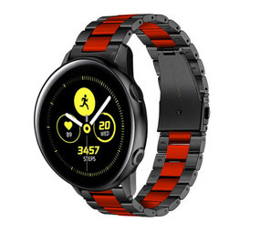 Strap-it® Samsung Galaxy Watch Active / Active 2 Gliederamband (Schwarz / Rot) Strap-it® Samsung Galaxy Watch Active / Active 2 Gliederamband (Schwarz / Rot)