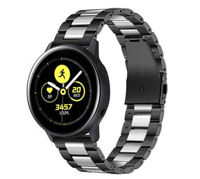 Strap-it® Samsung Galaxy Watch Active / Active 2 Gliederamband (Schwarz / Silber) Strap-it® Samsung Galaxy Watch Active / Active 2 Gliederamband (Schwarz / Silber)