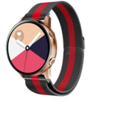 Strap-it® Samsung Galaxy Watch Active / Active 2 Milanese Armband (Schwarz / Rot) Strap-it® Samsung Galaxy Watch Active / Active 2 Milanese Armband (Schwarz / Rot)