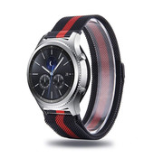 Strap-it® Samsung Gear S3 Classic / Frontier Milanese Armband (Schwarz / Rot)