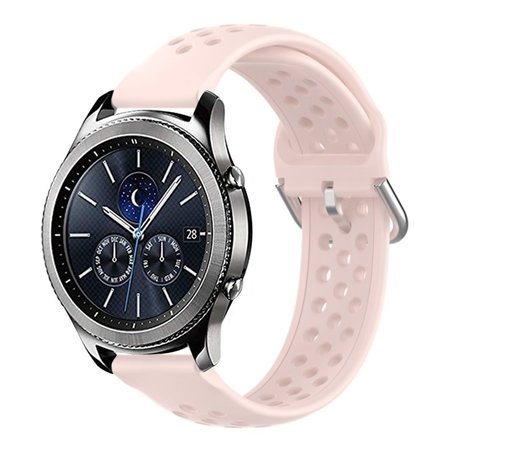 Strap-it® Strap-it Samsung Gear S3 Classic / Frontier Silikonarmband mit Löchern (Hellrosa)