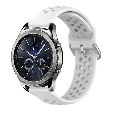 Strap-it® Strap-it Samsung Gear S3 Classic / Frontier Silikonarmband mit Löchern (Weiß)