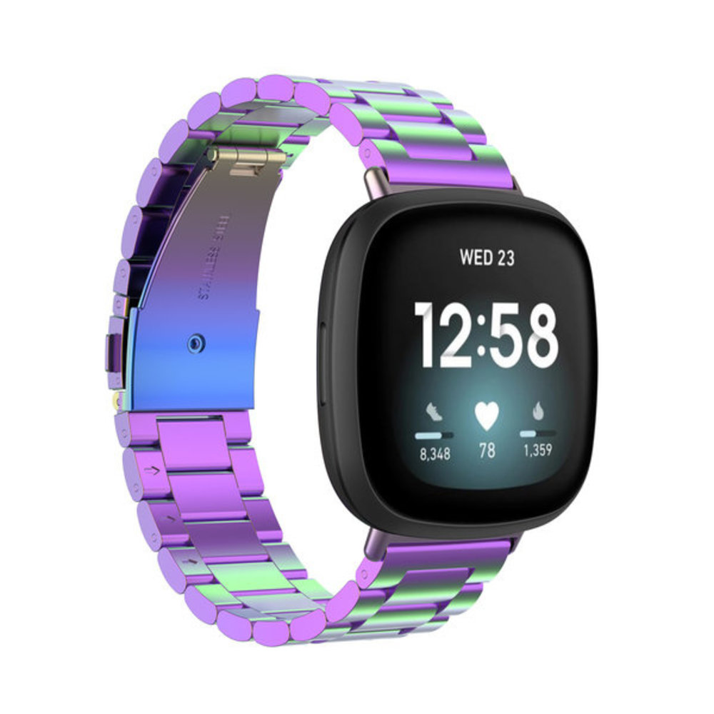 Strap-it® Strap-it Fitbit Versa 3 Stahlband (Regenbogen) Strap-it® Strap-it Fitbit Versa 3 Stahlband (Regenbogen)
