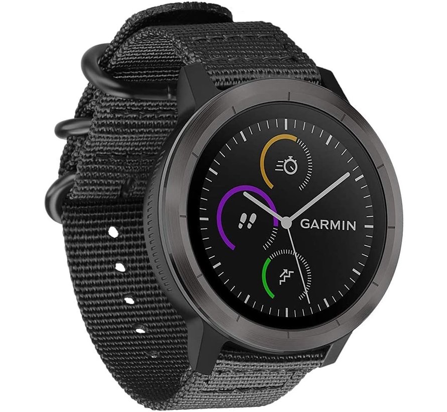 Garmin Vivoactive 4 Nylon Schnallenarmband - 45mm - Schwarz -  Smartwatcharmaender.de