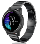 Strap-it® Strap-it Garmin Venu (SQ) Luxus Armband Metall (Schwarz)