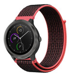 Strap-it® Garmin Venu (SQ) Armband Nylon (Schwarz / Rot)