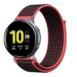 Strap-it® Samsung Galaxy Watch Active / Active 2 Armband Nylon (Schwarz / Rot) Strap-it® Samsung Galaxy Watch Active / Active 2 Armband Nylon (Schwarz / Rot)