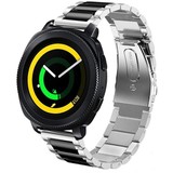 Strap-it® Samsung Gear Sport Gliederarmband (Silber / Schwarz) Strap-it® Samsung Gear Sport Gliederarmband (Silber / Schwarz)