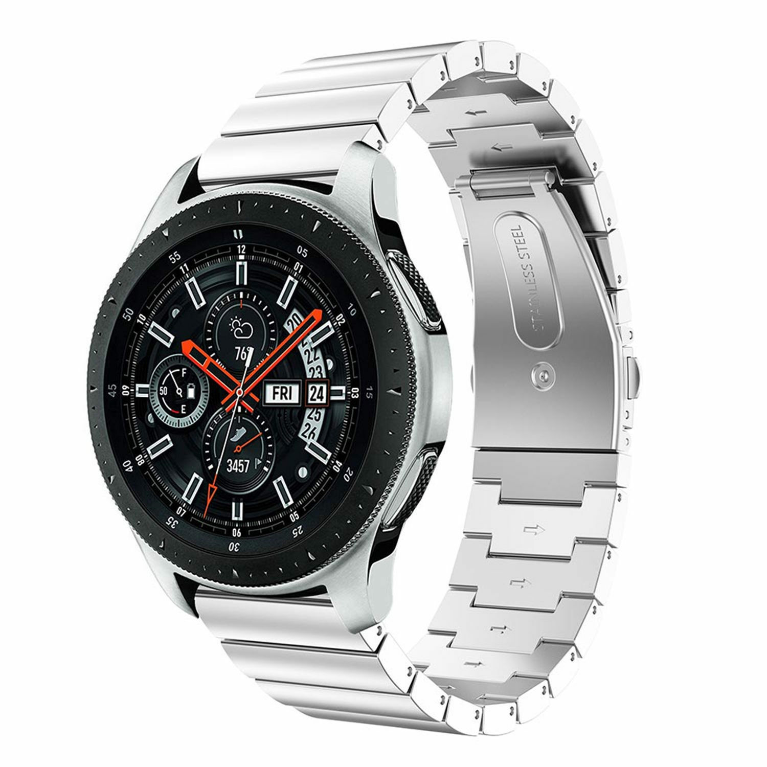 Samsung Galaxy Watch 46mm Armband Metall (Silber) Smartwatcharmbaender.de