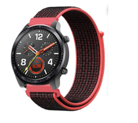 Strap-it® Huawei Watch GT 2 Armband Nylon (Schwarz / Rot) Strap-it® Huawei Watch GT 2 Armband Nylon (Schwarz / Rot)