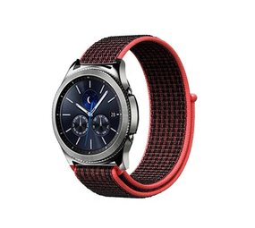 Strap-it® Samsung Gear S3 Classic / Frontier Armband Nylon (Schwarz / Rot)