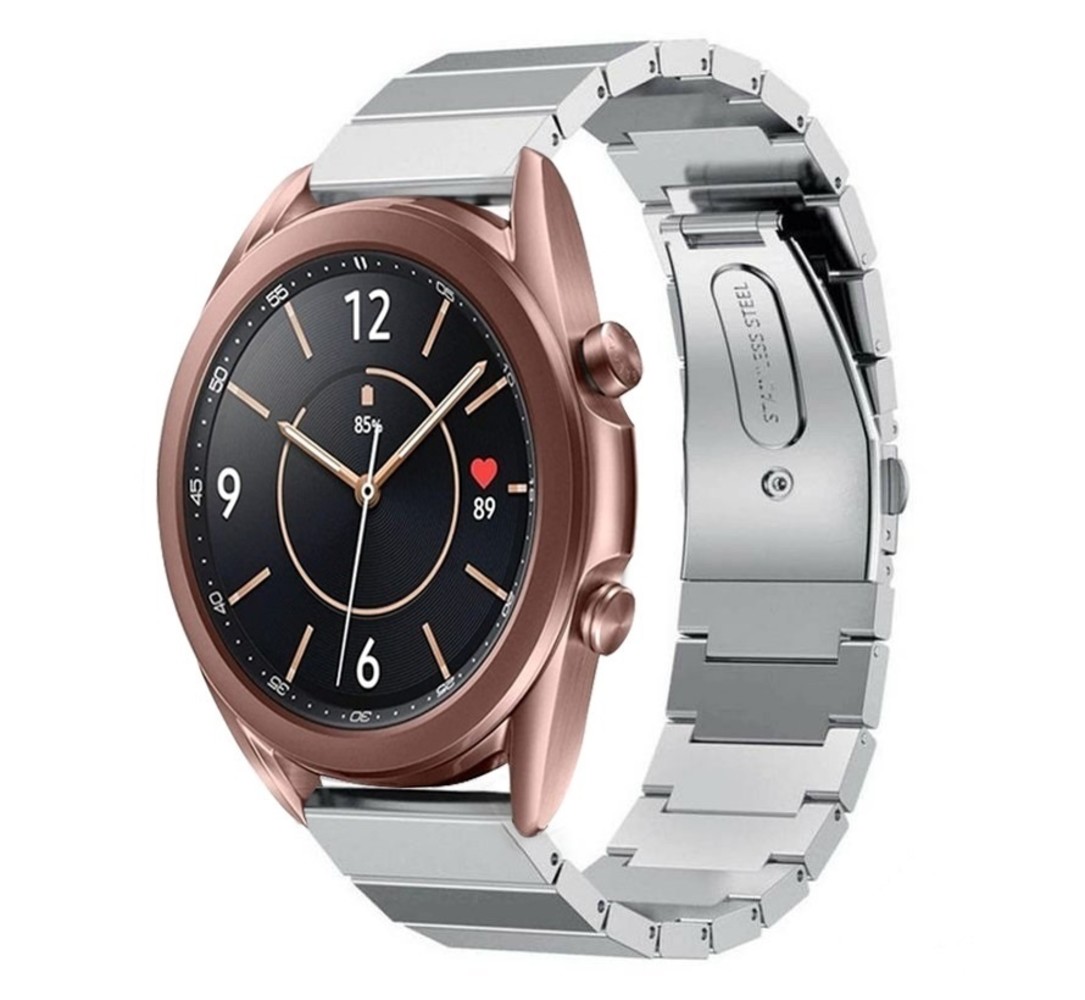 Strap-it® Strap-it Samsung Galaxy Watch 3 41mm Armband Metall (Silber) Strap-it® Strap-it Samsung Galaxy Watch 3 41mm Armband Metall (Silber)