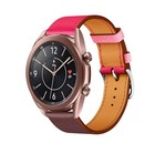 Strap-it® Strap-it Samsung Galaxy Watch 3 41mm Lederarmband (Leuchtend Pink / Rotbraun)
