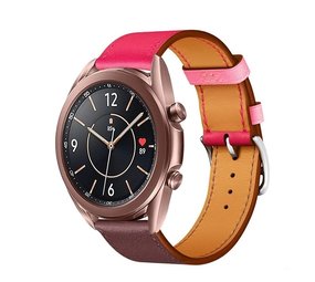 Strap-it® Samsung Galaxy Watch 3 41mm Lederarmband (Leuchtend Pink / Rotbraun) Strap-it® Samsung Galaxy Watch 3 41mm Lederarmband (Leuchtend Pink / Rotbraun)